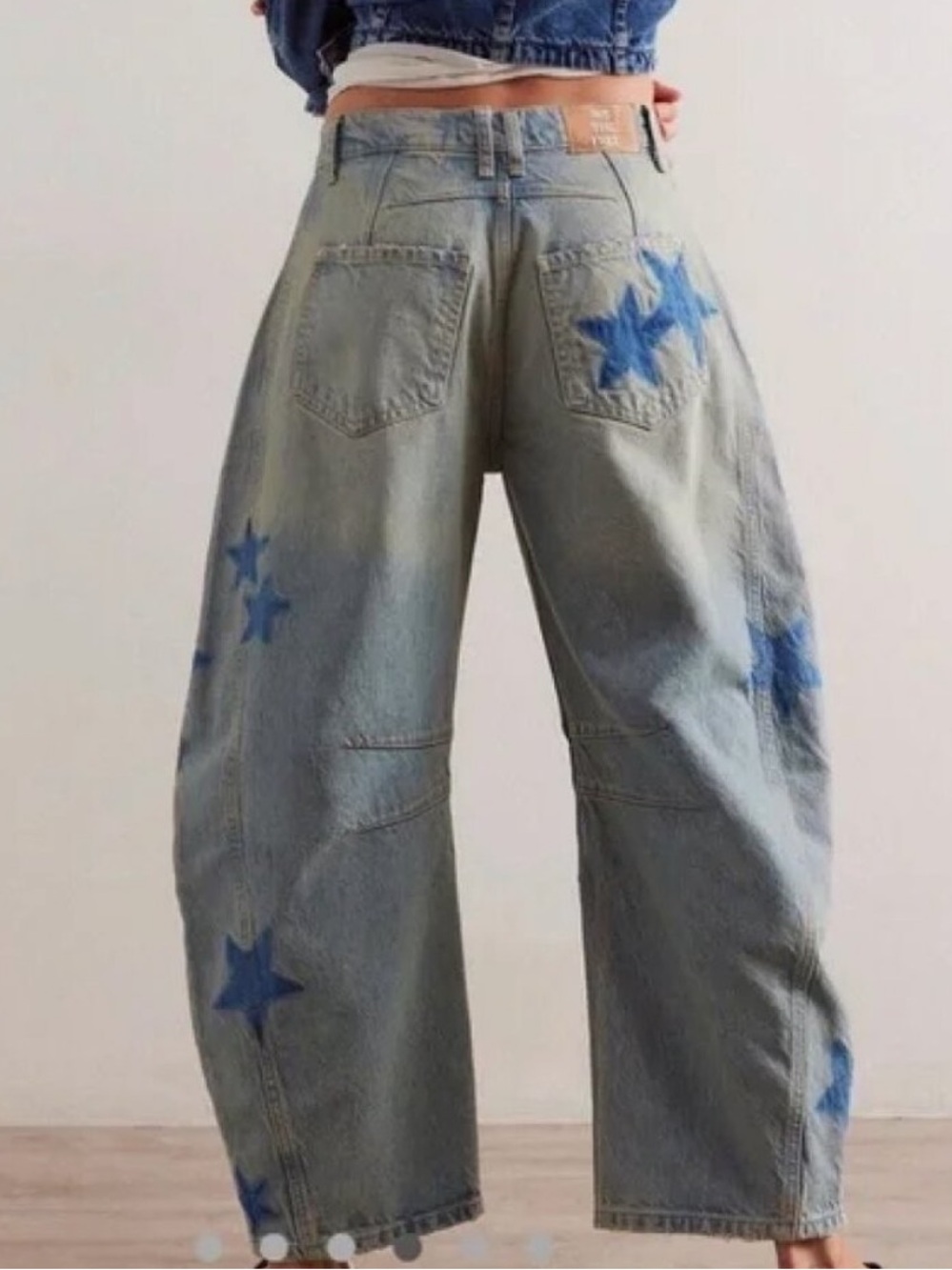 Free People We The Free Good Luck Shadow Star Barrel denim jeans - Picture 3 of 12